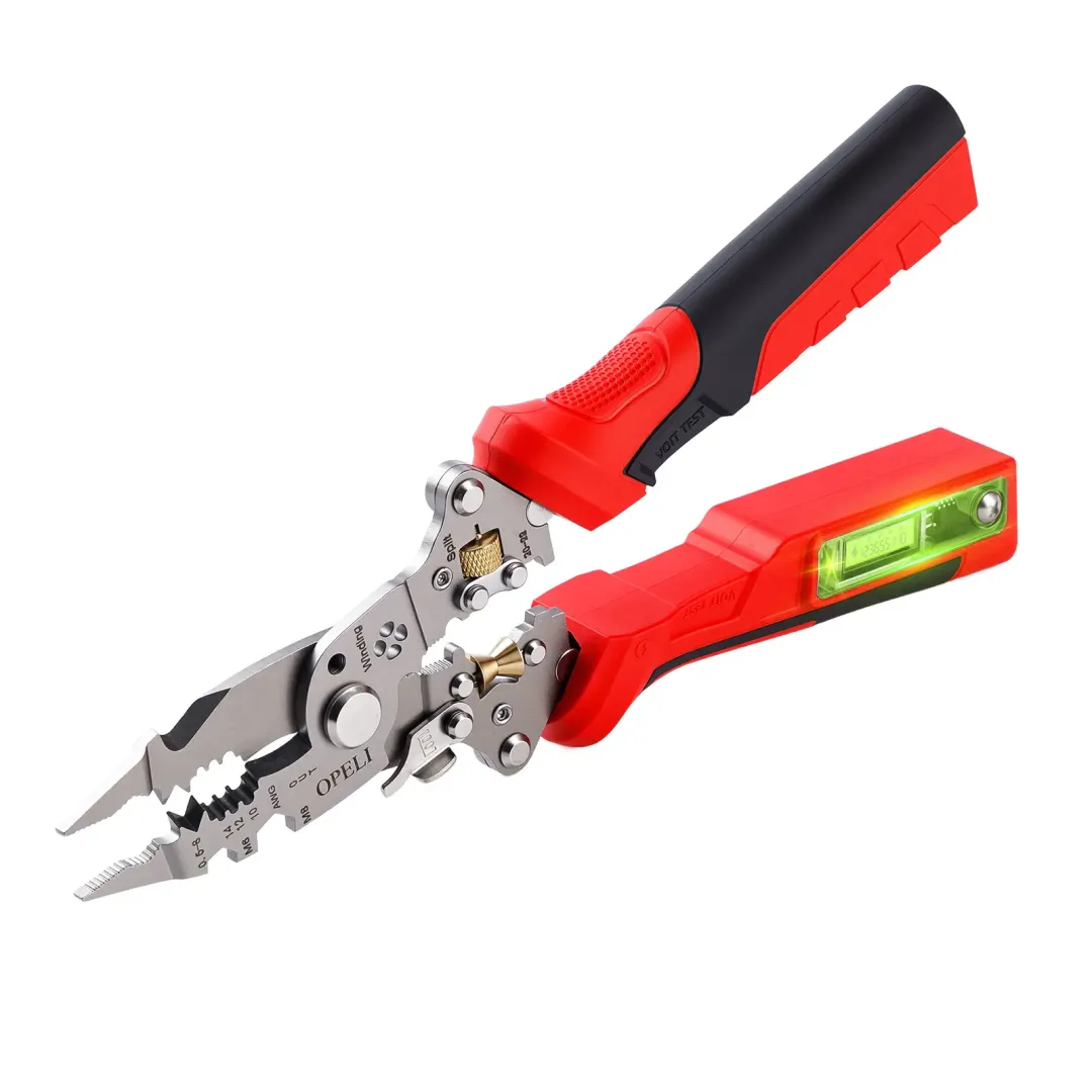 16-in-1 Wire Stripping Pliers, New Rechargeable Wire Strippers Tool with Voltage Tester&Alarms, Detectable 12-250V, Heavy-Duty Electrical Pliers&Wire Cutters&ndash;for Professional and Home Use