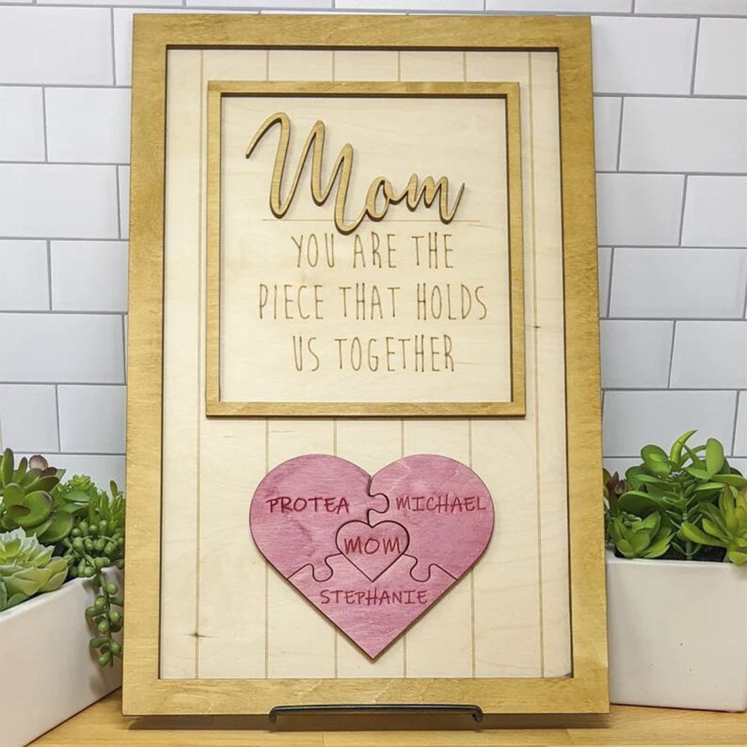 Mom You Are The Piece That Holds Us Together Heart Jigsaw | Personalized Mom Heart Jigsaw Puzzle ...