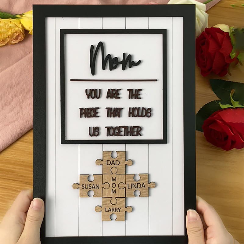 Handmade Personalized Wood Mom Puzzle Sign | Mom You Are The Piece That ...