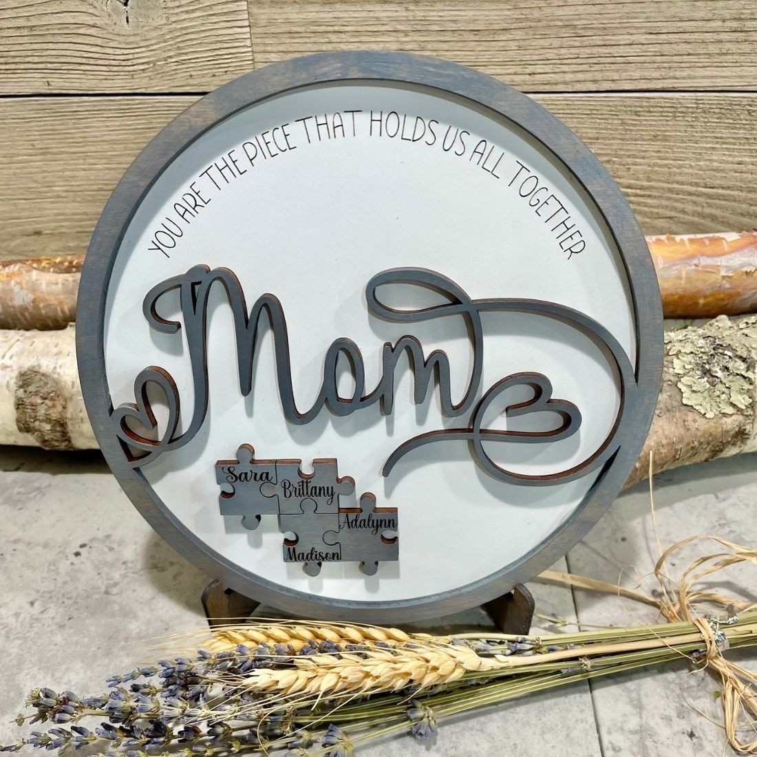 Handmade Personalized Wood Mom Puzzle Sign | Mom You Are The Piece That ...