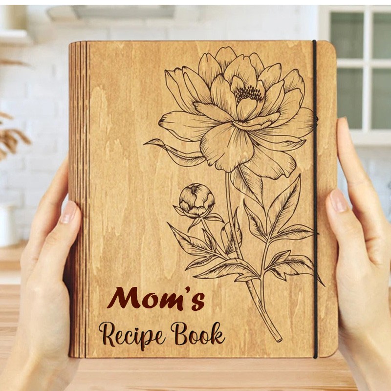 Personalized Family Wooden Recipe Book Christmas Day Gift Ideas