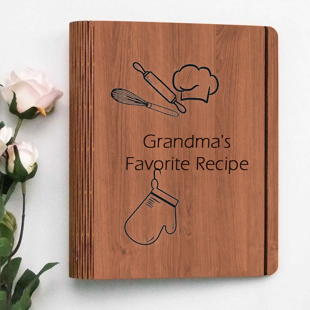Hot Sale Personalized Family Wooden Recipe Book Christmas Day Gift Ideas