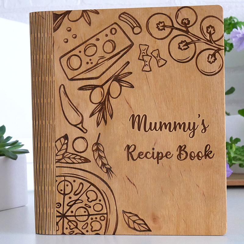 Personalized Family Wooden Recipe Book Christmas Day Gift Ideas