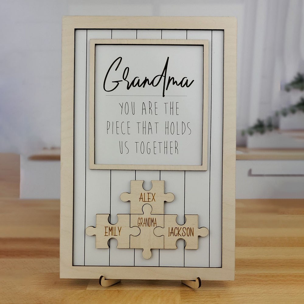 Handmade Personalized Wood Mom Puzzle Sign | Mom You Are The Piece That ...