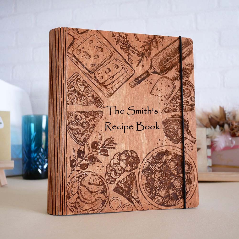 Personalized Family Wooden Recipe Book Christmas Day Gift Ideas