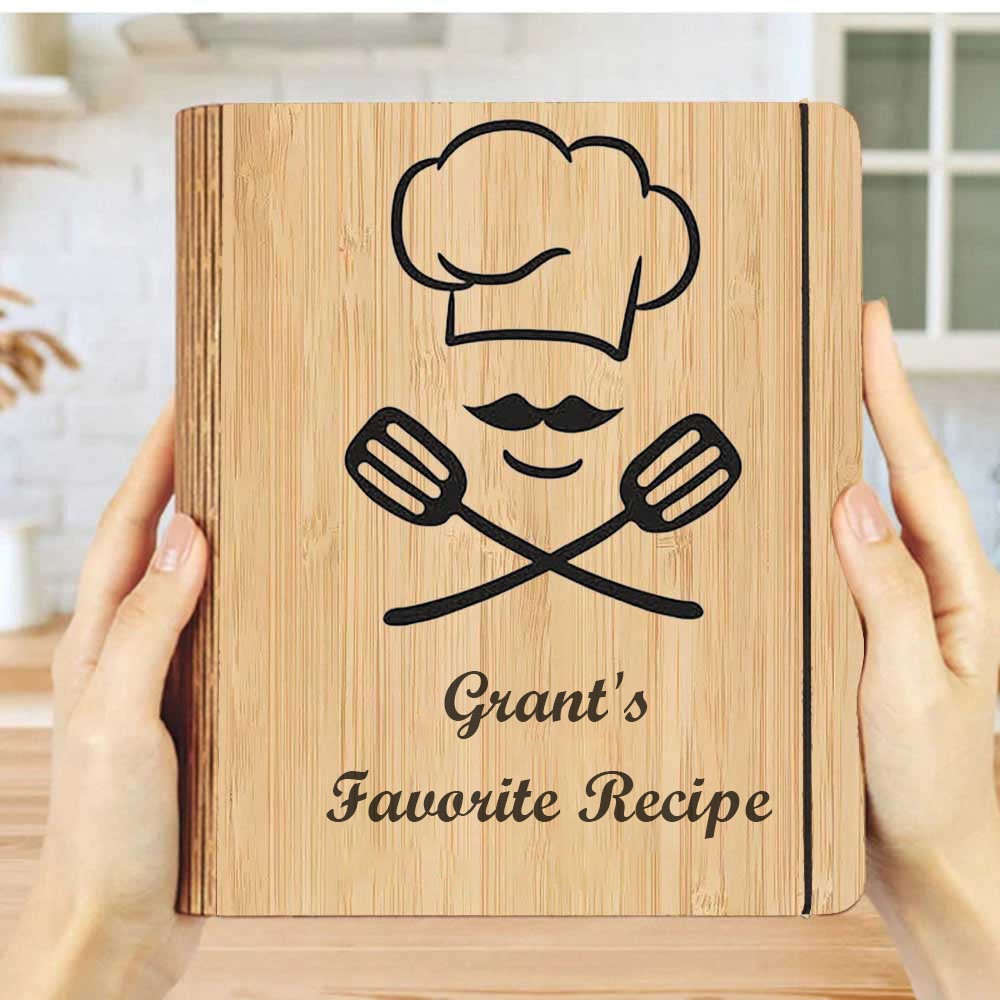 Hot Sale Personalized Family Wooden Recipe Book Christmas Day Gift Ideas