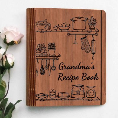 Hot Sale Personalized Family Wooden Recipe Book Christmas Day Gift Ideas