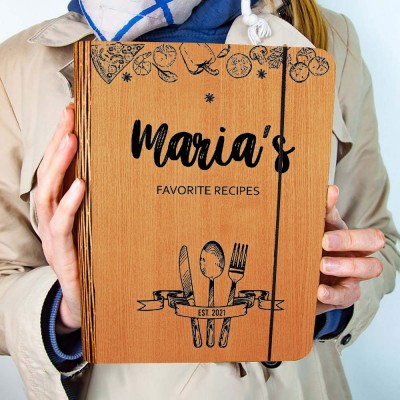 Hot Sale Personalized Family Wooden Recipe Book Christmas Day Gift Ideas