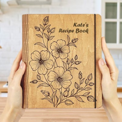 Personalized Family Wooden Recipe Book Christmas Day Gift Ideas