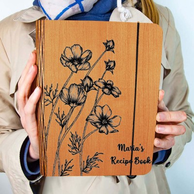 Hot Sale Personalized Family Wooden Recipe Book Christmas Day Gift Ideas