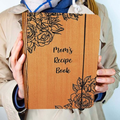 Hot Sale Personalized Family Wooden Recipe Book Christmas Day Gift Ideas