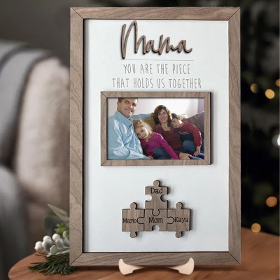 Best Seller!!! Mom You Are The Piece That Holds Us Together | Ideal Gift for Mom Grandma on Mother's Day,Family Photo Frame.