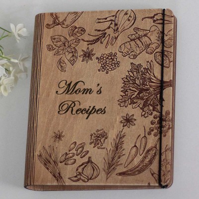 Personalized Family Wooden Recipe Book Christmas Day Gift Ideas