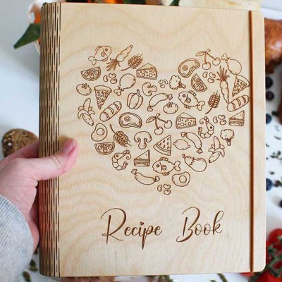 Personalized Family Wooden Recipe Book Christmas Day Gift Ideas