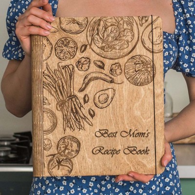 Hot Sale Personalized Family Wooden Recipe Book Christmas Day Gift Ideas