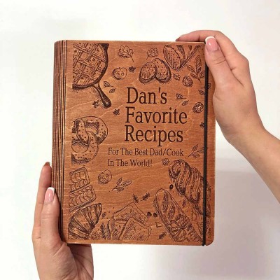 Personalized Family Wooden Recipe Book Christmas Day Gift Ideas