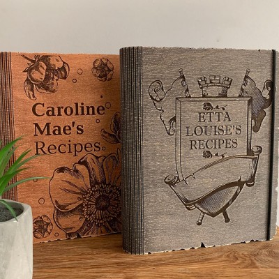 Personalized Family Wooden Recipe Book Christmas Day Gift Ideas