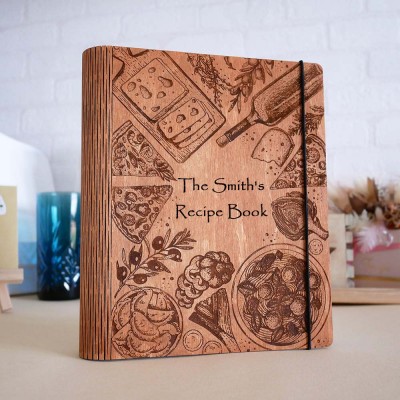 Personalized Family Wooden Recipe Book Christmas Day Gift Ideas