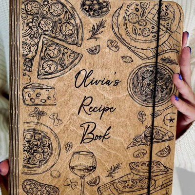 Personalized Family Wooden Recipe Book Christmas Day Gift Ideas