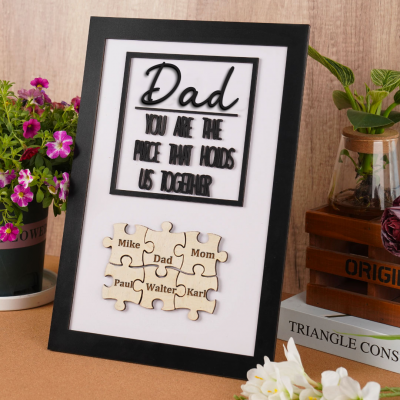 Handmade Personalized Wood Dad Puzzle Sign | Dad you are the pieces that hold us together | Father's Day Gift