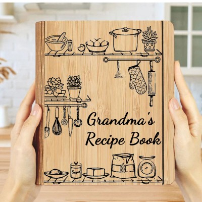 [ 50% OFF TODAY ] BEST SELLER❗❗Personalized Family Wooden Recipe Book Christmas Day Gift Ideas