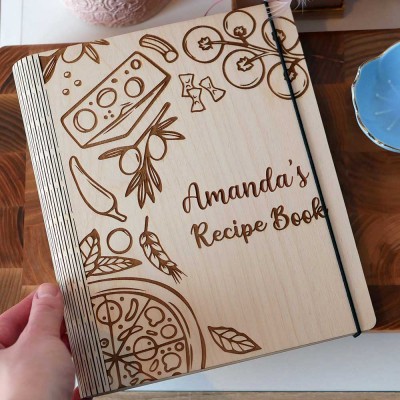 Personalized Family Wooden Recipe Book Christmas Day Gift Ideas