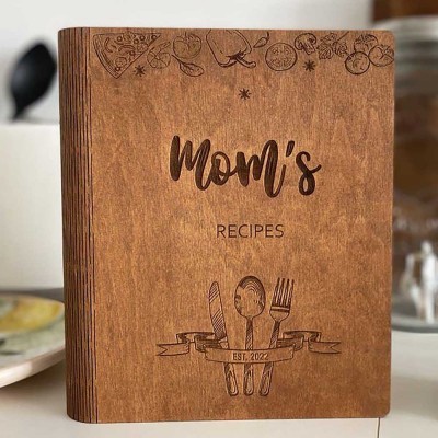 Personalized Family Wooden Recipe Book Christmas Day Gift Ideas