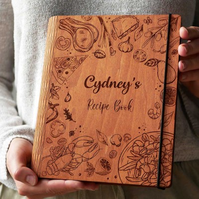 Personalized Family Wooden Recipe Book Christmas Day Gift Ideas