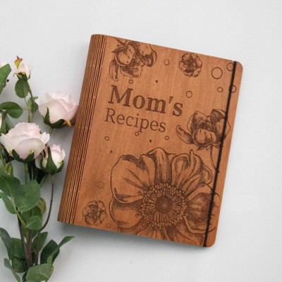 Personalized Family Wooden Recipe Book Christmas Day Gift Ideas