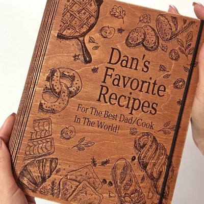 Personalized Family Wooden Recipe Book Christmas Day Gift Ideas