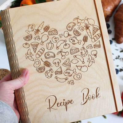 Personalized Family Wooden Recipe Book Christmas Day Gift Ideas