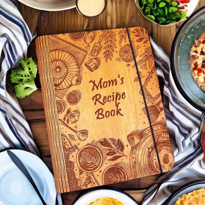 Hot Sale Personalized Family Wooden Recipe Book Christmas Day Gift Ideas