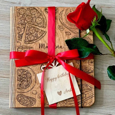 Personalized Family Wooden Recipe Book Christmas Day Gift Ideas