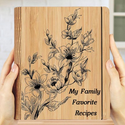 Personalized Family Wooden Recipe Book Christmas Day Gift Ideas