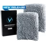 Cuffless Car Wash Mitt for Cleaning and Washing Exterior of Cars, Use as Wash Mitt or Wash Pad, Grey Microfiber Chenille Mitt for Car Detailing Kit