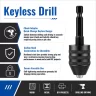Keyless Drill Chuck Adapter Set, 1/4" Hex Shank Quick Change (0.3-8mm) &ndash; Fits Impact Drill & Power Tools, Carbon Steel, for Milwaukee, DeWalt, Makita Toolupgrade