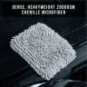 Cuffless Car Wash Mitt for Cleaning and Washing Exterior of Cars, Use as Wash Mitt or Wash Pad, Grey Microfiber Chenille Mitt for Car Detailing Kit