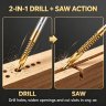 6-Pack High-Speed Steel Metalworking Set Tool, Drill Bits for Wood Drilling | 135&deg; Gold Finish, for Drilling Screwing Boring Carving Cutting Polishing