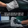 Cuffless Car Wash Mitt for Cleaning and Washing Exterior of Cars, Use as Wash Mitt or Wash Pad, Grey Microfiber Chenille Mitt for Car Detailing Kit