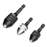 Keyless Drill Chuck Adapter Set, 1/4" Hex Shank Quick Change (0.3-8mm) &ndash; Fits Impact Drill & Power Tools, Carbon Steel, for Milwaukee, DeWalt, Makita Toolupgrade
