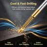 6-Pack High-Speed Steel Metalworking Set Tool, Drill Bits for Wood Drilling | 135&deg; Gold Finish, for Drilling Screwing Boring Carving Cutting Polishing