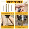 6-Pack High-Speed Steel Metalworking Set Tool, Drill Bits for Wood Drilling | 135&deg; Gold Finish, for Drilling Screwing Boring Carving Cutting Polishing