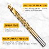 6-Pack High-Speed Steel Metalworking Set Tool, Drill Bits for Wood Drilling | 135&deg; Gold Finish, for Drilling Screwing Boring Carving Cutting Polishing