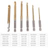 6-Pack High-Speed Steel Metalworking Set Tool, Drill Bits for Wood Drilling | 135&deg; Gold Finish, for Drilling Screwing Boring Carving Cutting Polishing