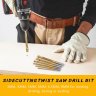 6-Pack High-Speed Steel Metalworking Set Tool, Drill Bits for Wood Drilling | 135&deg; Gold Finish, for Drilling Screwing Boring Carving Cutting Polishing