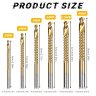 6-Pack High-Speed Steel Metalworking Set Tool, Drill Bits for Wood Drilling | 135&deg; Gold Finish, for Drilling Screwing Boring Carving Cutting Polishing